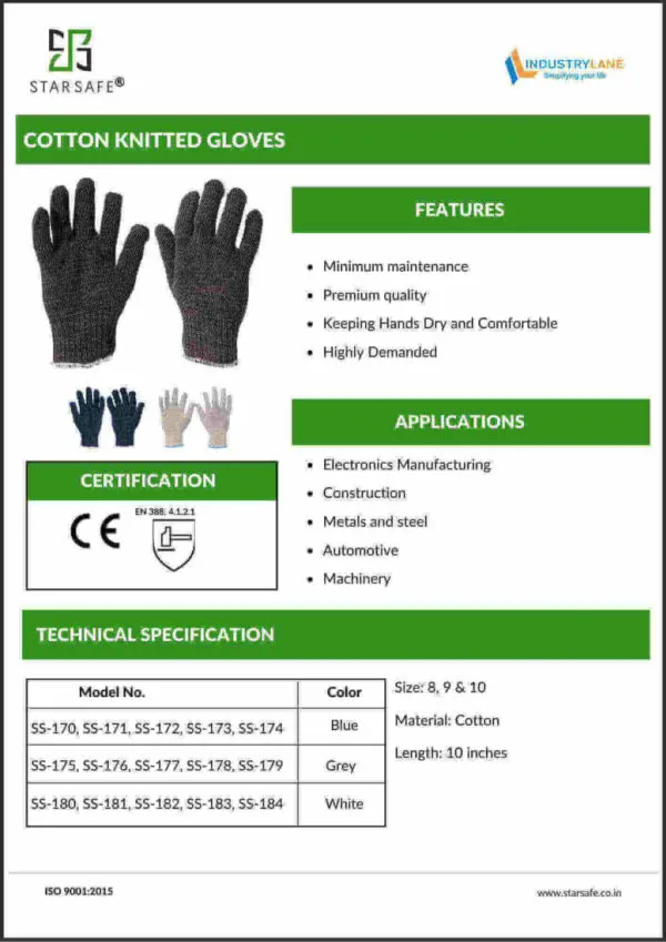 Cotton Knitted Gloves - Image 4