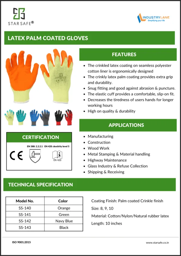 CRINKLED LATEX COATED GLOVES - Image 5