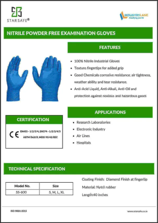 Nitrile Powder Free Examination Gloves - Image 2