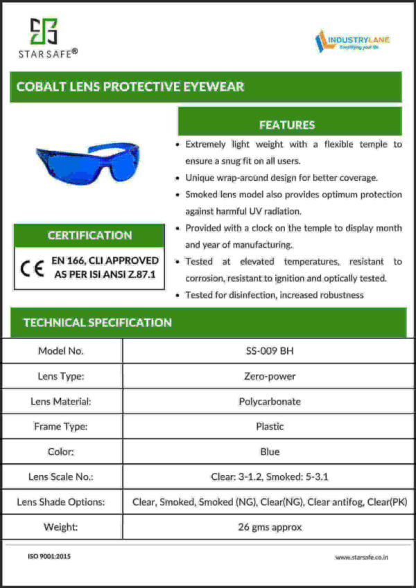 COBALT LENS PROTECTIVE EYEWEAR