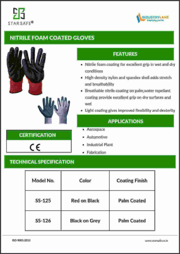 NITRILE FOAM COATED GLOVES