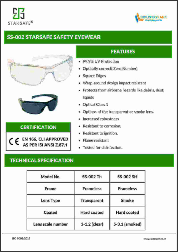 SS-002 STARSAFE SAFETY EYEWEAR