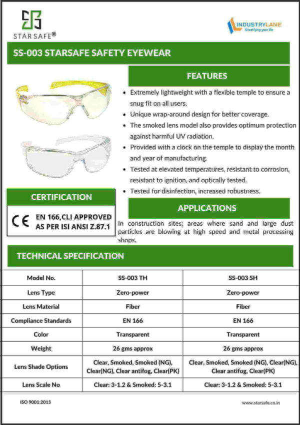 SS-003 STARSAFE SAFETY EYEWEAR