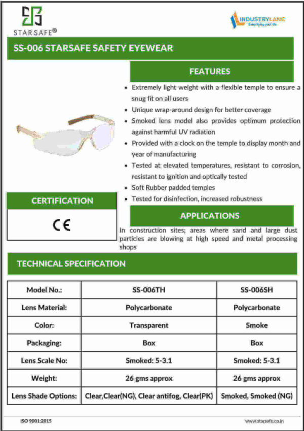 SS-006 STARSAFE SAFETY EYEWEAR