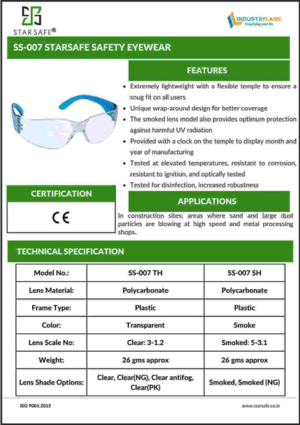 SS-007 STARSAFE SAFETY EYEWEAR