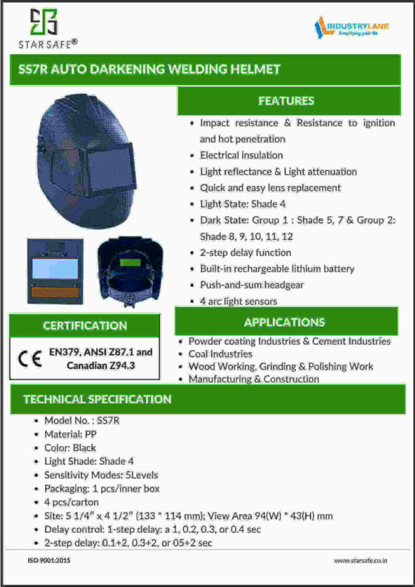 SS7R AUTO DARKENING WELDING HELMET