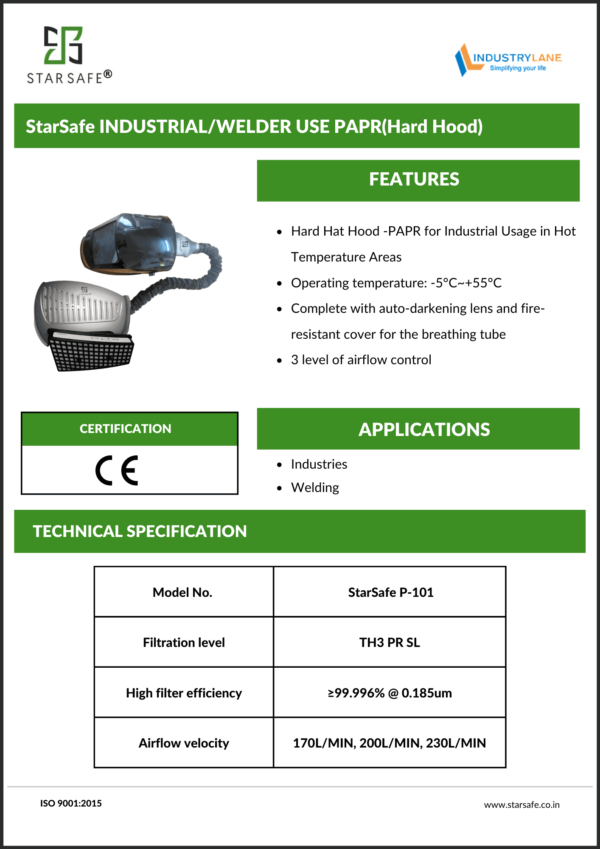 StarSafe INDUSTRIALWELDER USE PAPR(Hard Hood)